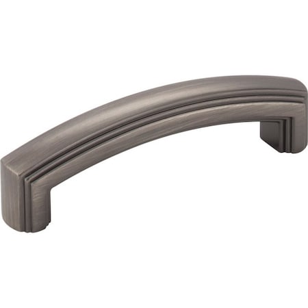 Jeffrey Alexander 96 mm Center-to-Center Brushed Pewter Delgado Cabinet Pull 519-96BNBDL